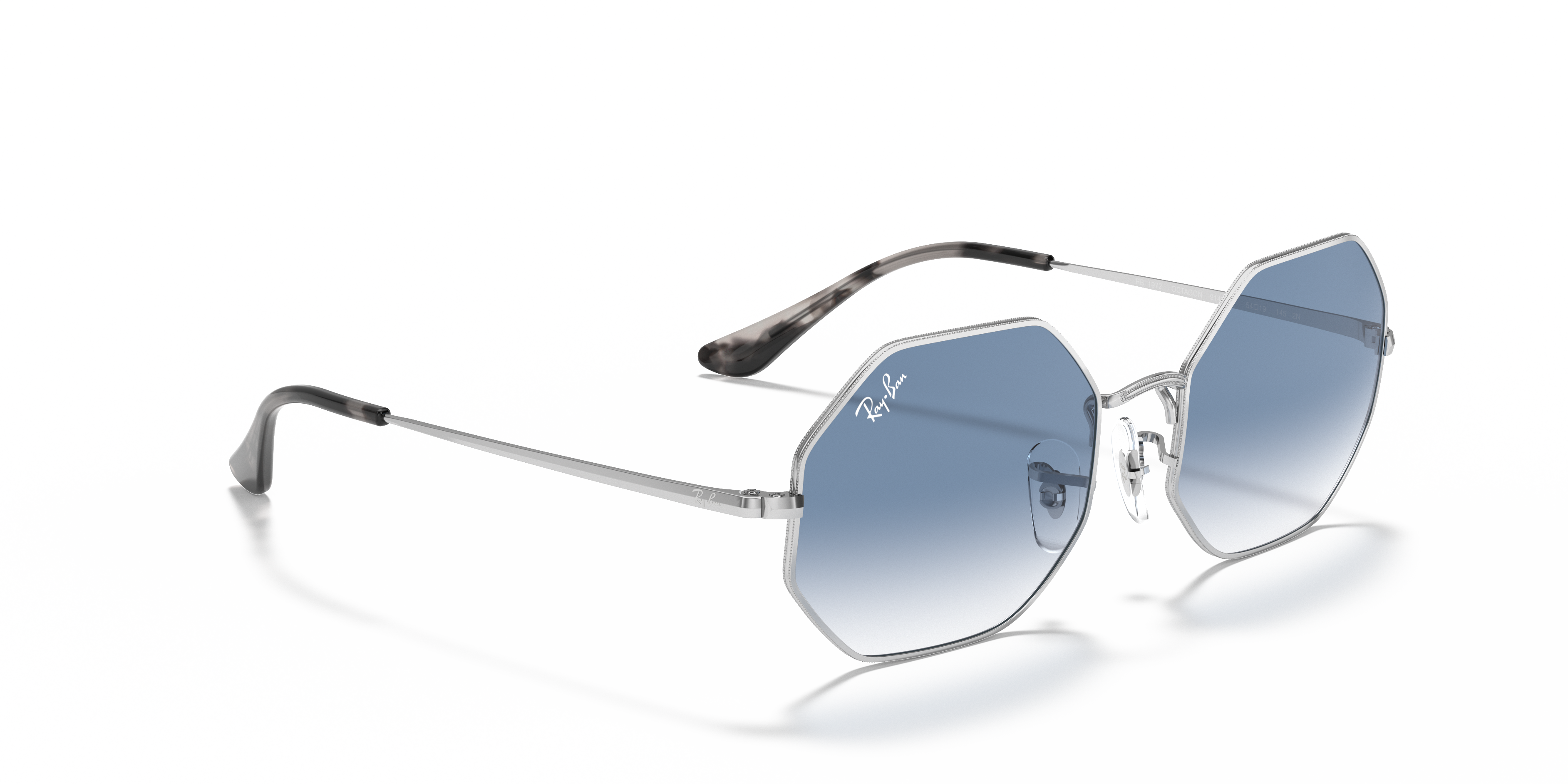 Octagon 1972 Sunglasses in Silver and Light Blue | Ray-Ban®