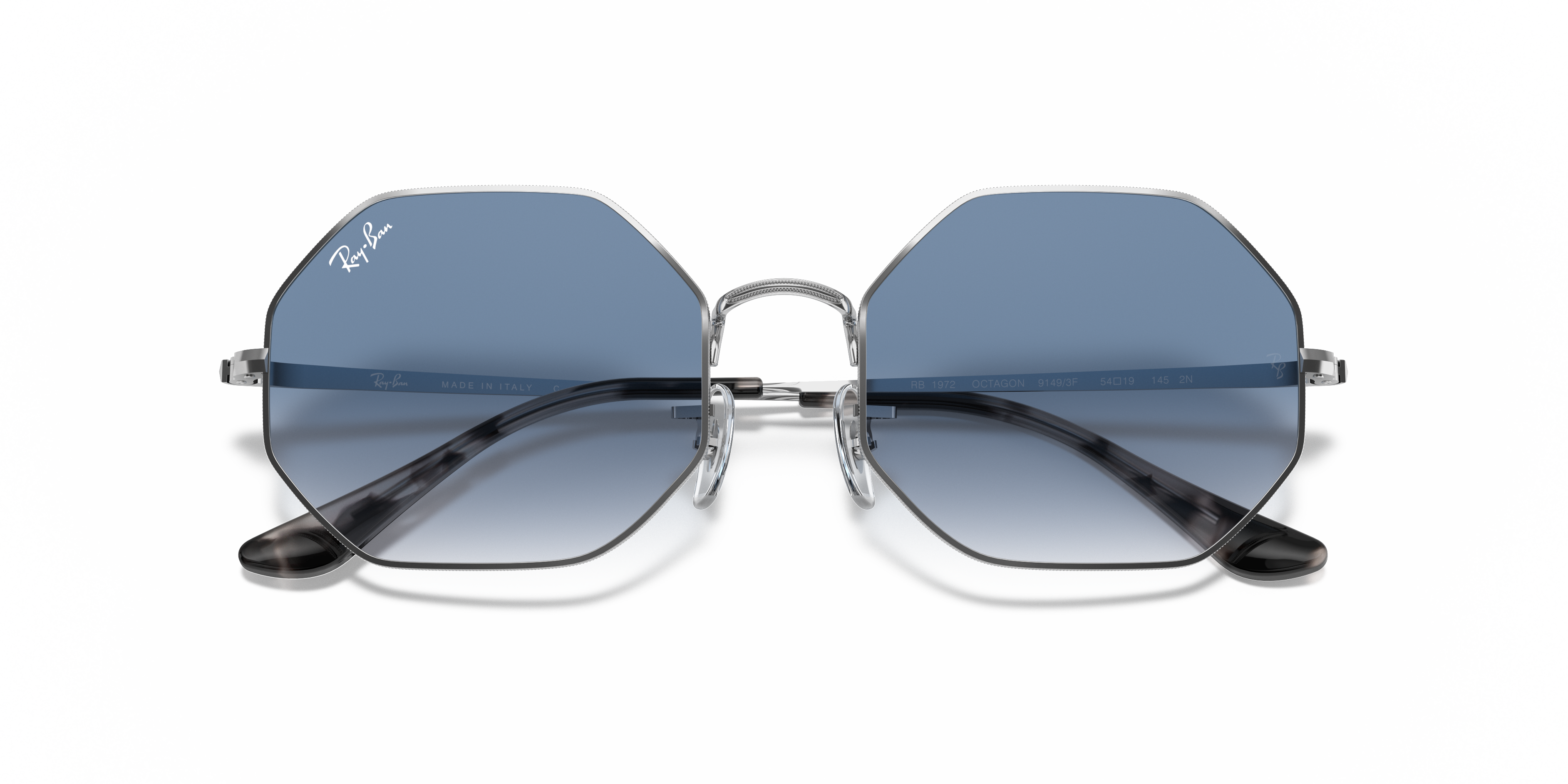 Octagon 1972 Sunglasses in Silver and Light Blue | Ray-Ban®