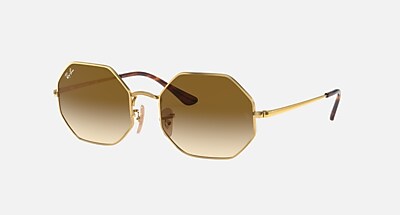 RAY-BAN 1972 オクタゴンフレーム ゴールドサングラス OCTAGON 1972 Sunglasses in Gold and G-15 Green - RB1972