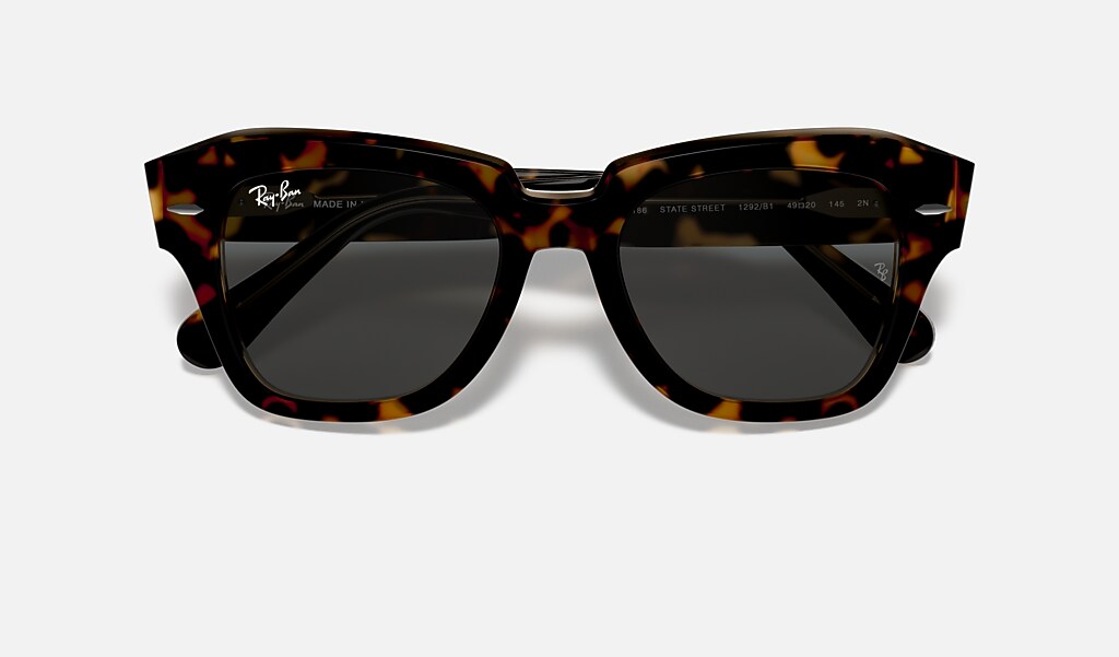 ray-ban 0rb2186-state street 抛光 棕玳瑁色 sun closed front