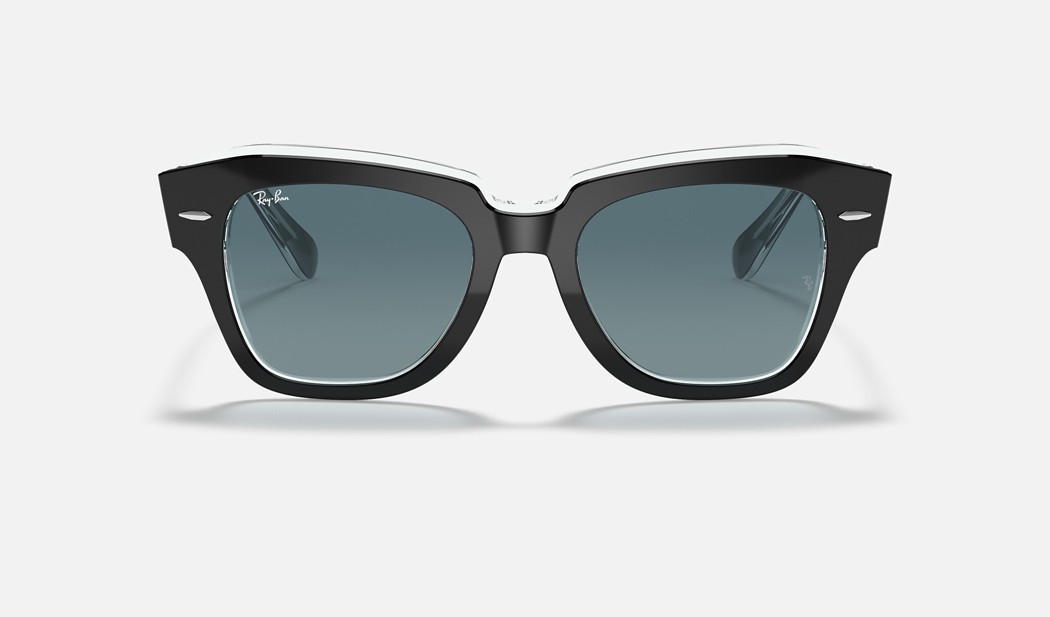 Ray-Ban 0RB2186 STATE STREET Polished Black On Transparent SUN Front