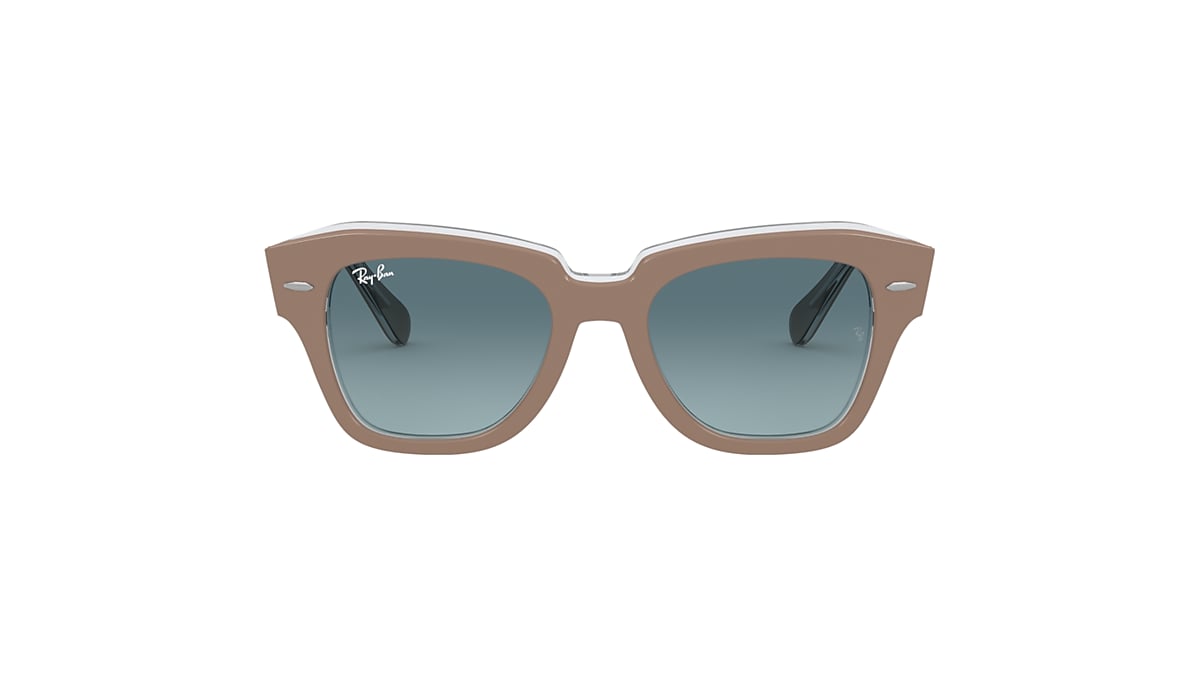 STATE STREET Sunglasses in Beige On Transparent and Blue Gradient - RB2186  | Ray-Ban® US