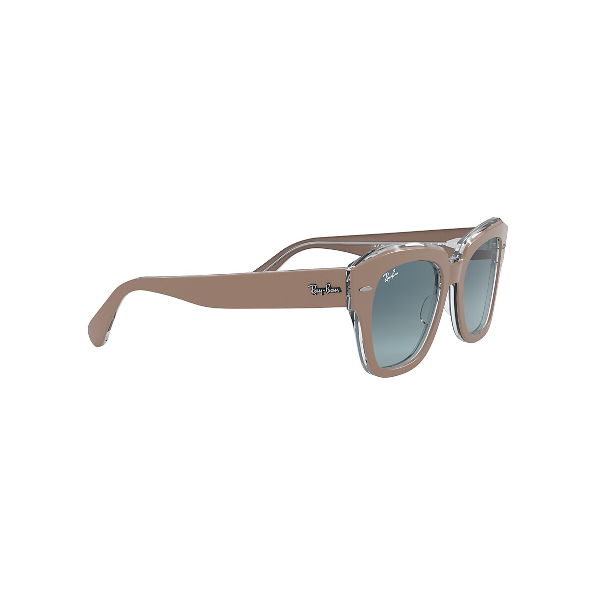 STATE STREET Sunglasses in Beige On Transparent and Blue STATE STREET Sunglasses in Beige On Transparent and Blue