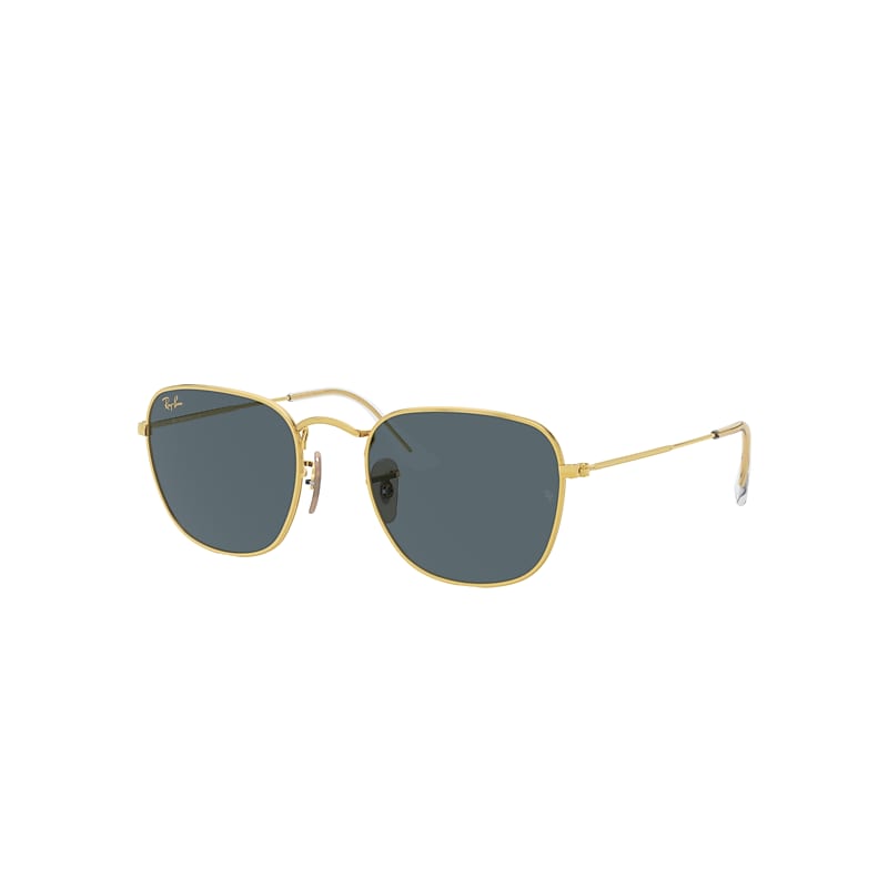 Ray Ban Sunglasses Unisex Frank - Gold Frame Blue Lenses 54-20 In Gold