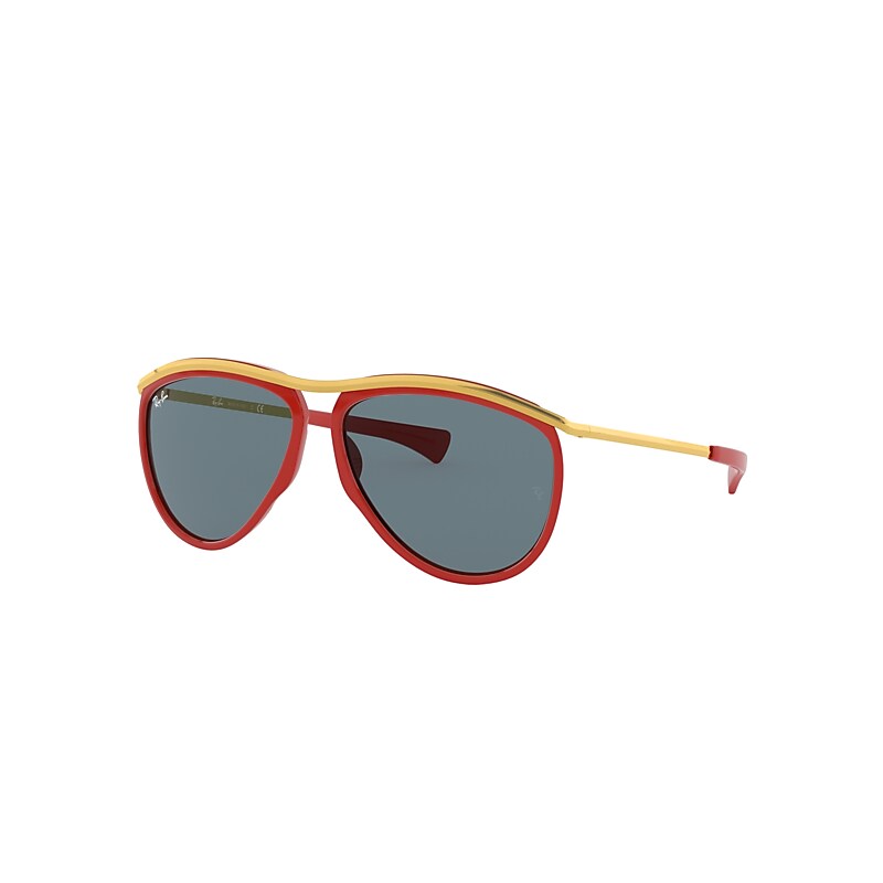 Ray-Ban Aviator Olympian Sunglasses Gold Frame Blue Lenses 59-13 product image