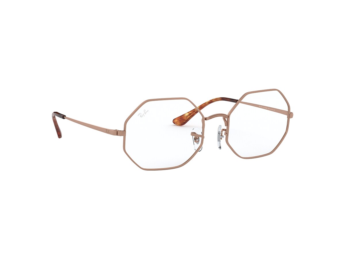 Ray-Ban Eyeglasses Unisex Rb1972v Octagon - Bronze-copper Frame Clear  Lenses Polarized 51-19