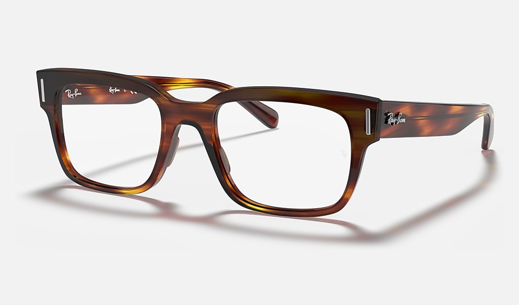 galop Republiek Peer Jeffrey Optics Eyeglasses with Striped Red Havana Frame | Ray-Ban®