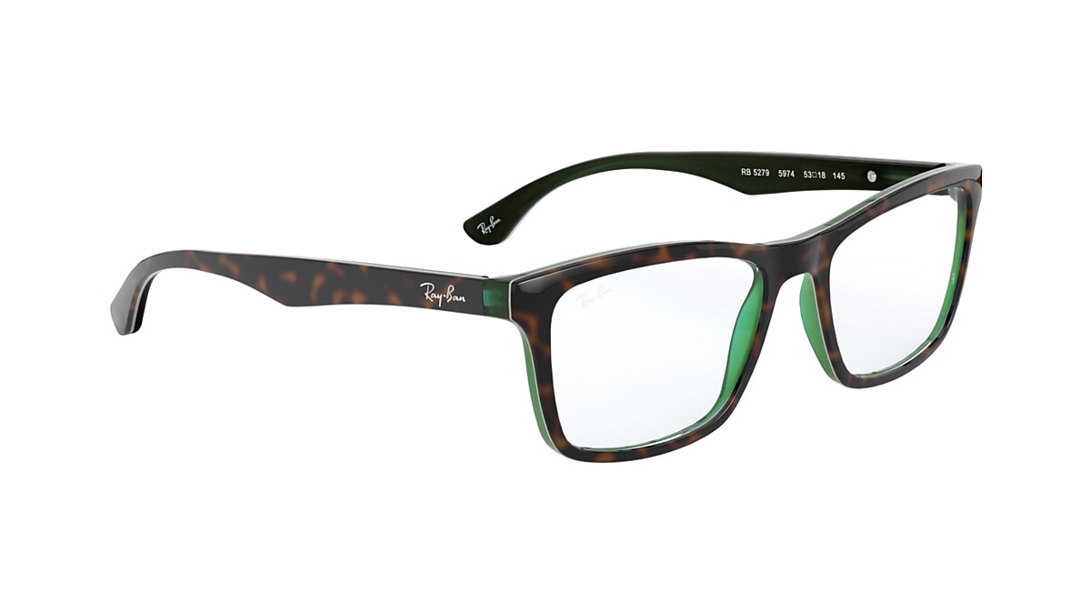 RB5279 OPTICS Eyeglasses with Havana On Transparent Green Frame RB5279 Ray Ban EU