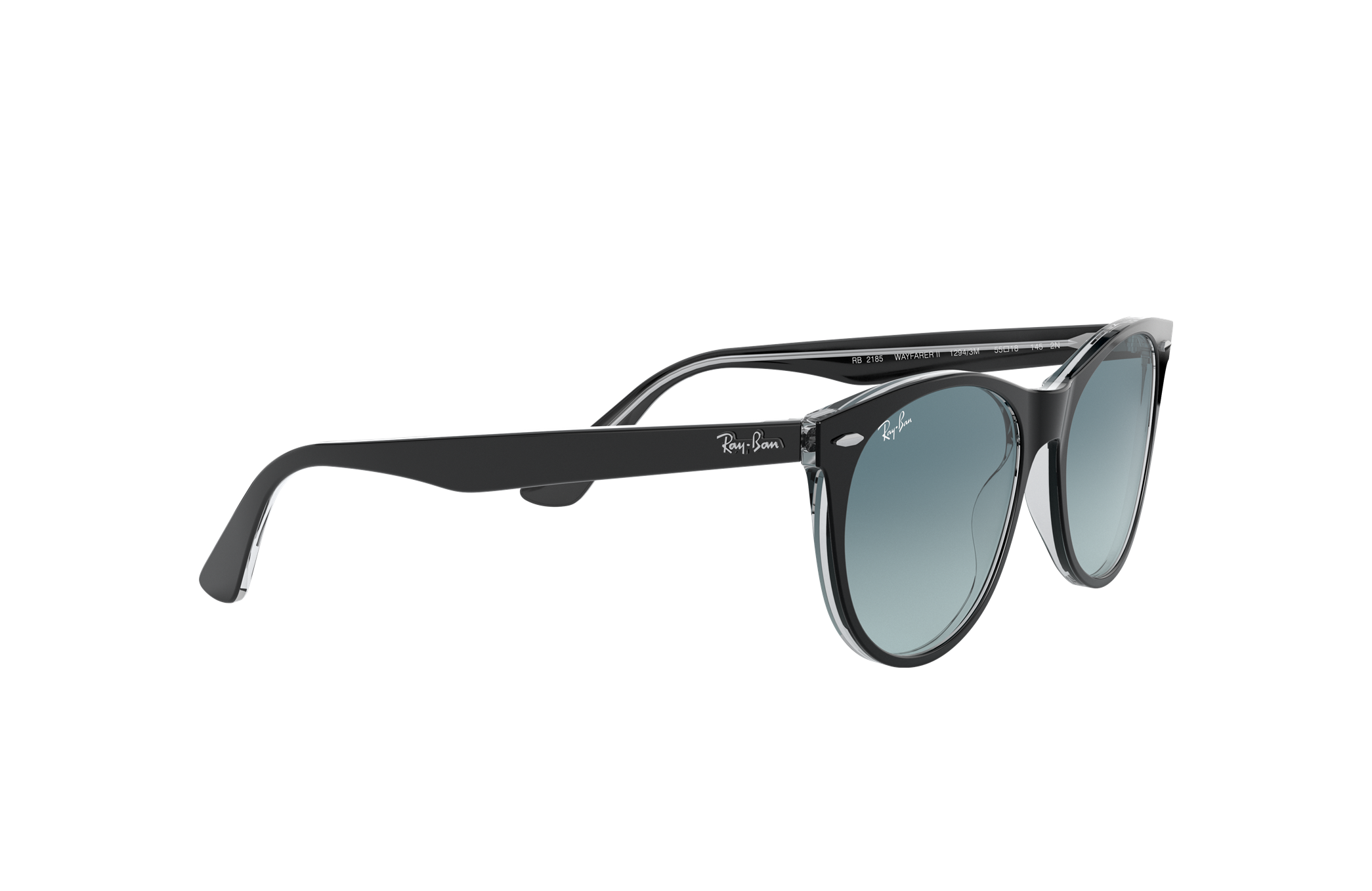 WAYFARER II CLASSIC Sunglasses in Black On Transparent and Blue Gradient -  RB2185 | Ray-Ban® US