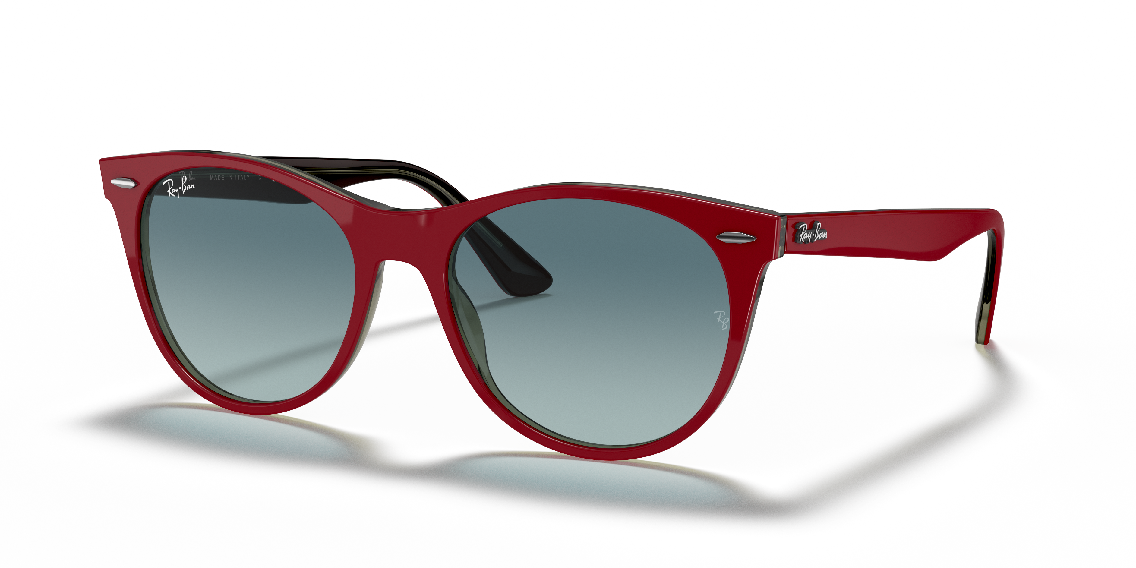 ray ban glasses red inside