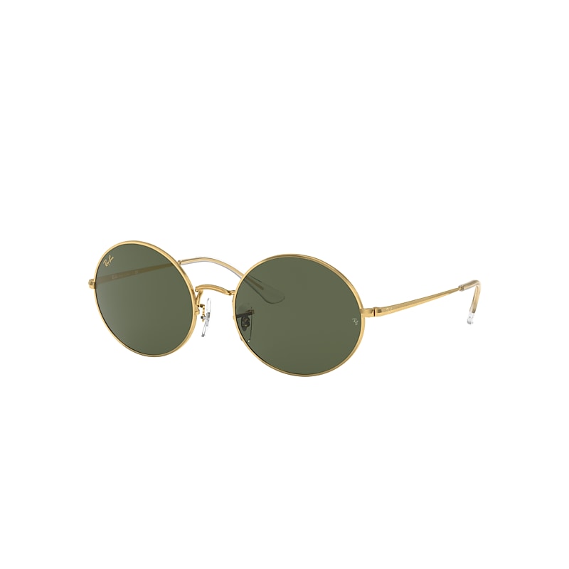 Ray-Ban Oval 1970 Sunglasses Gold Frame Green Lenses 54-19