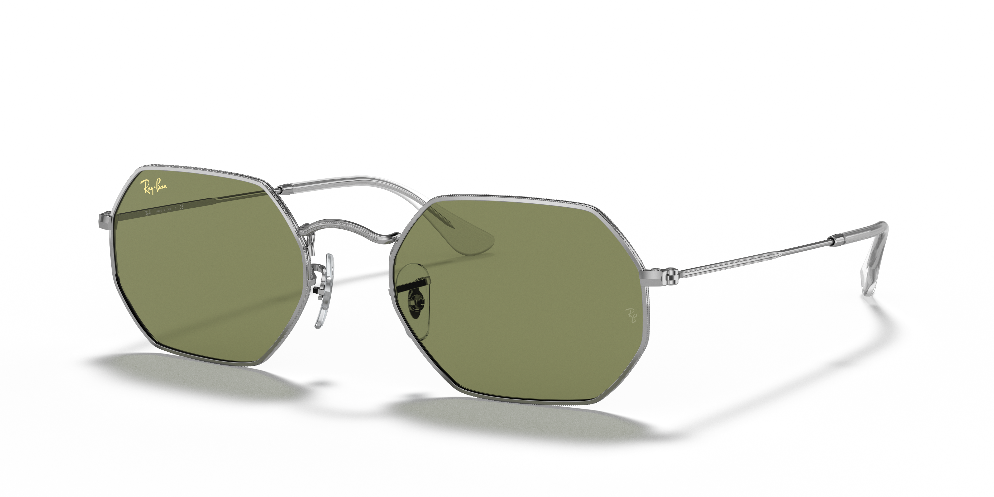 OCTAGONAL LEGEND GOLD Sunglasses in Silver and Light Green 