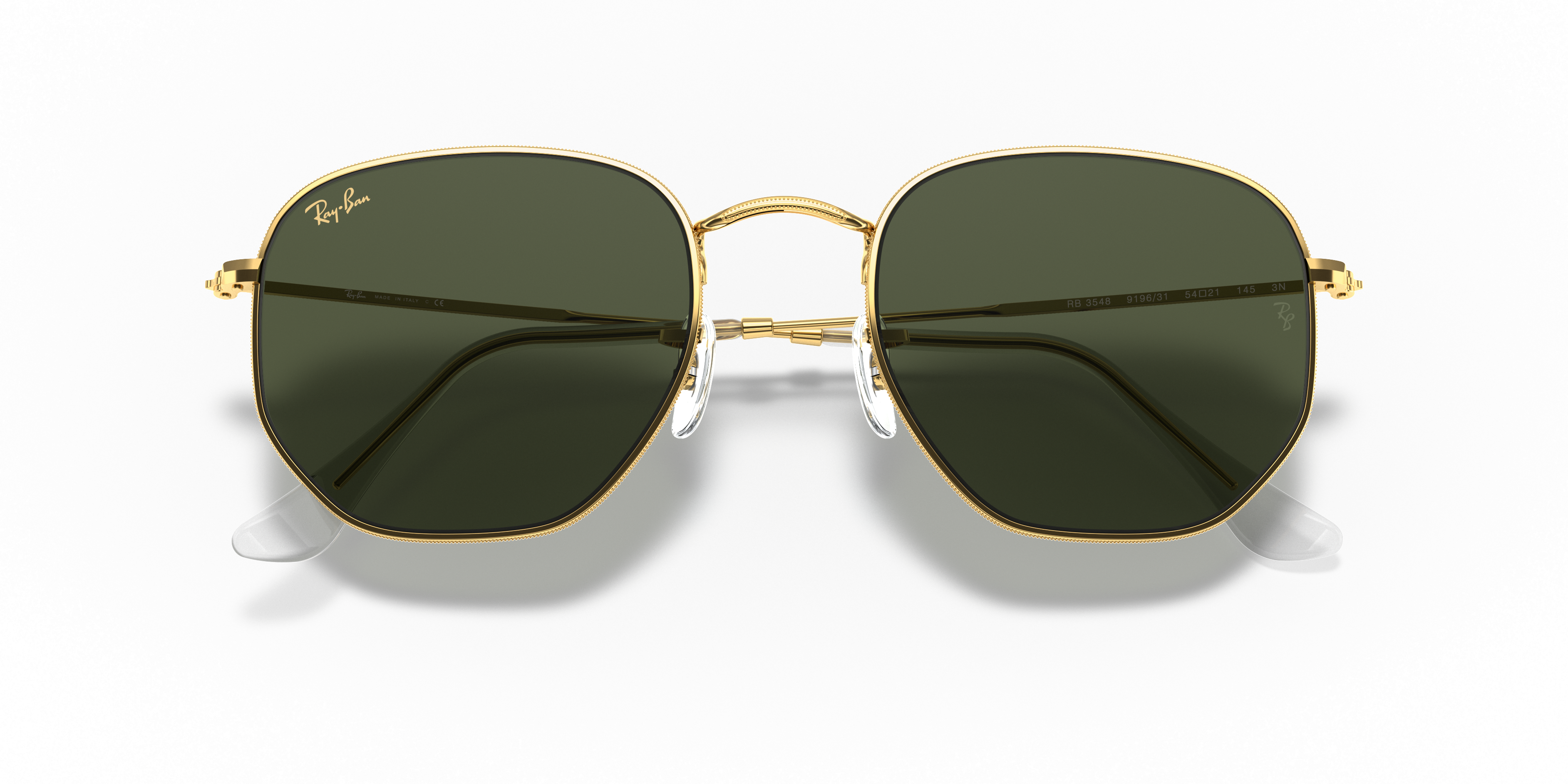 rayban hexagonal gold