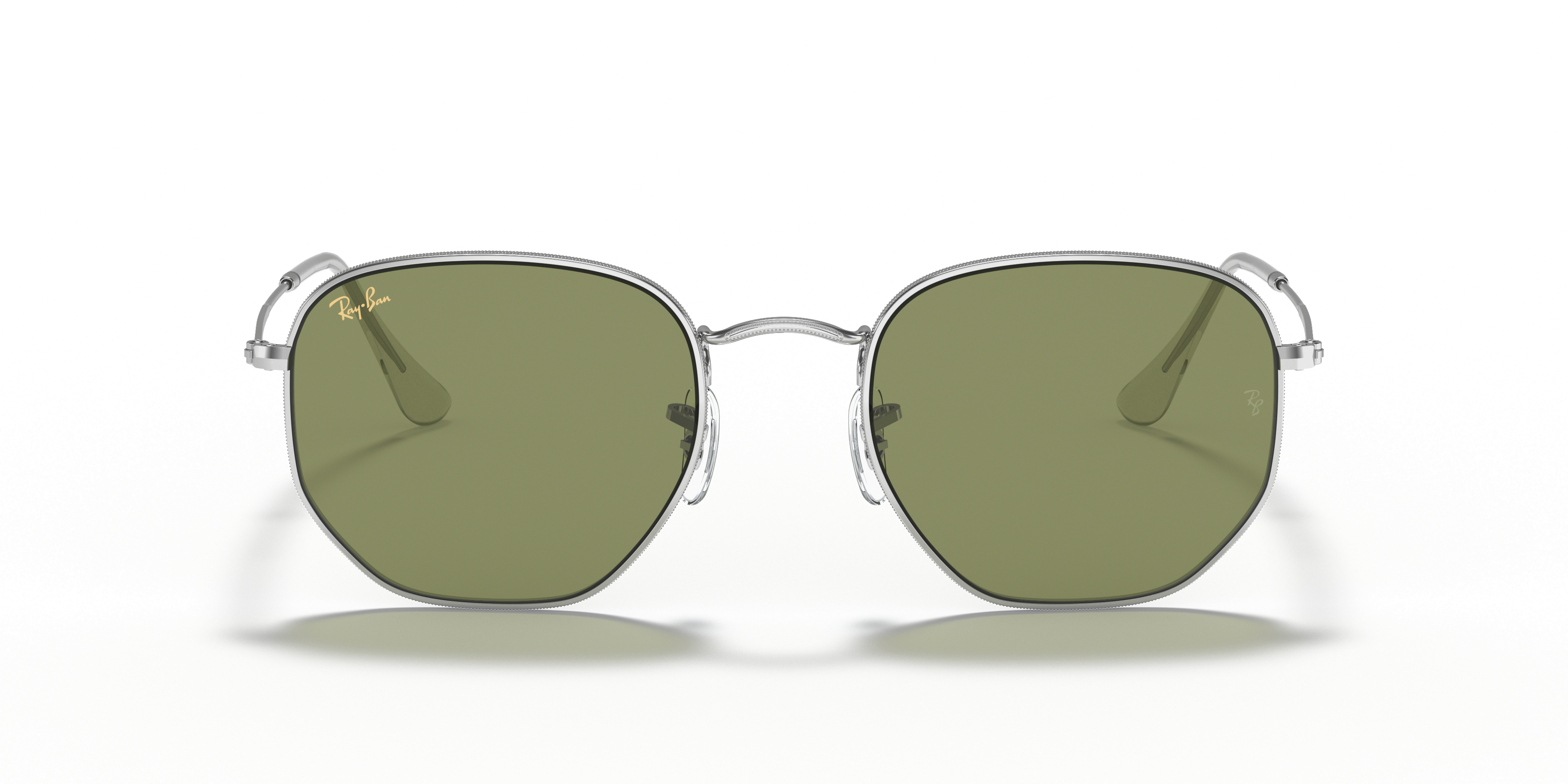 ray ban hexagonal argento