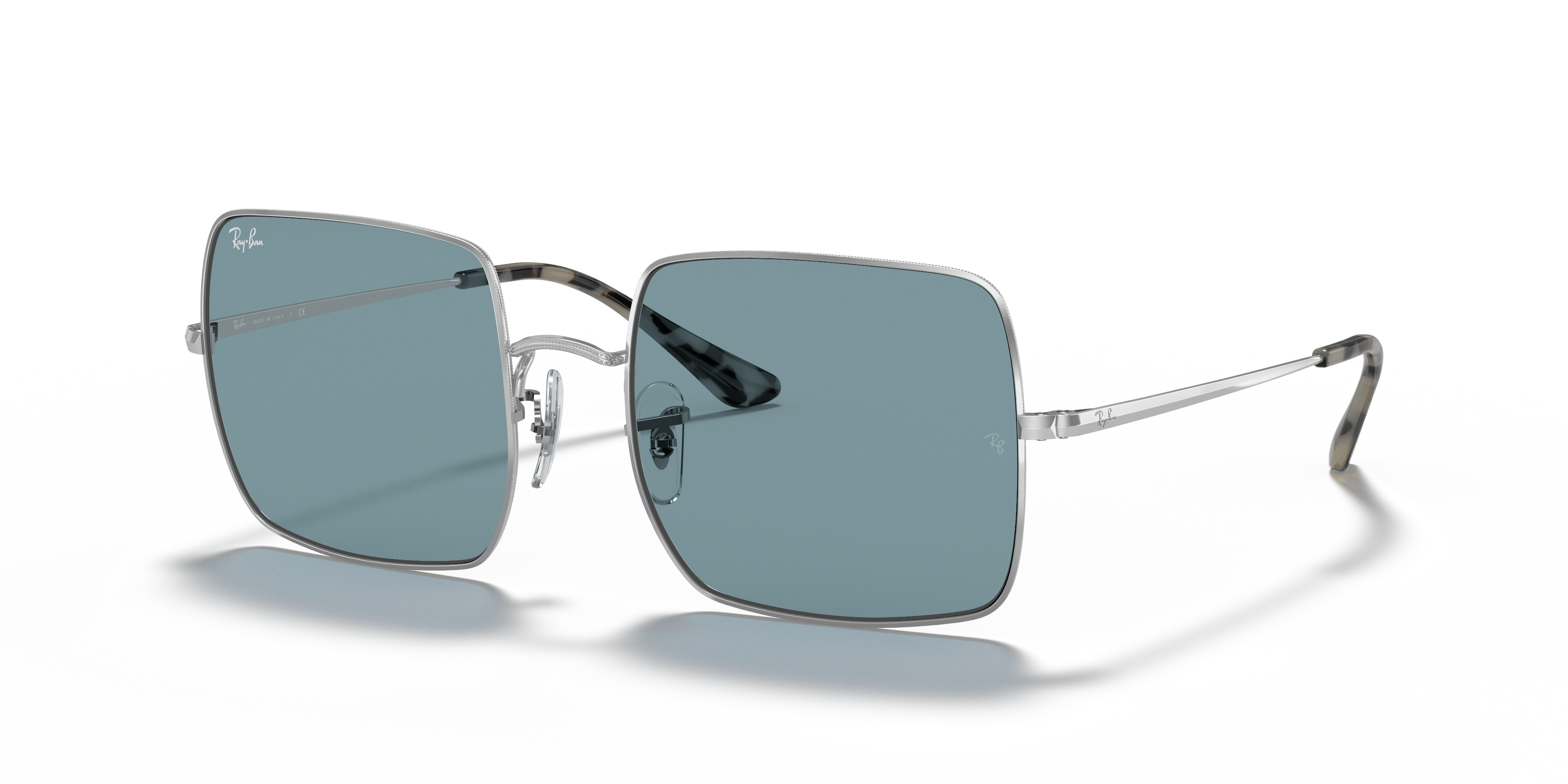 Square 1971 Classic Sunglasses in Silver and Blue | Ray-Ban®