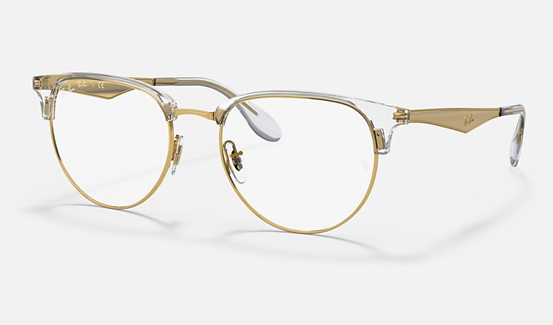 Clear and gold ray sales ban glasses