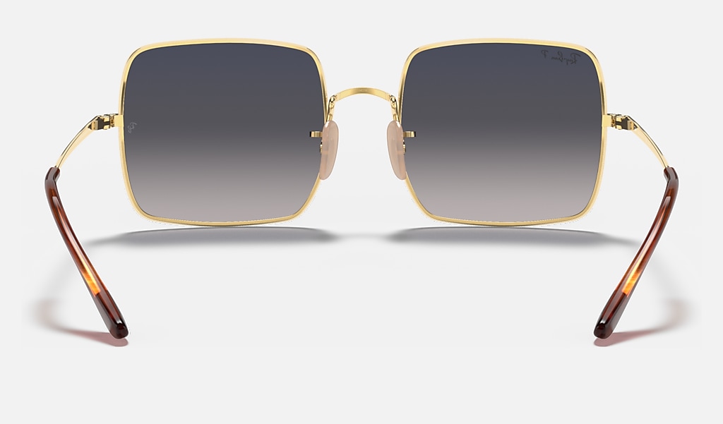 Square 1971 Classic Sunglasses in Gold and Blue/Grey | Ray-Ban®
