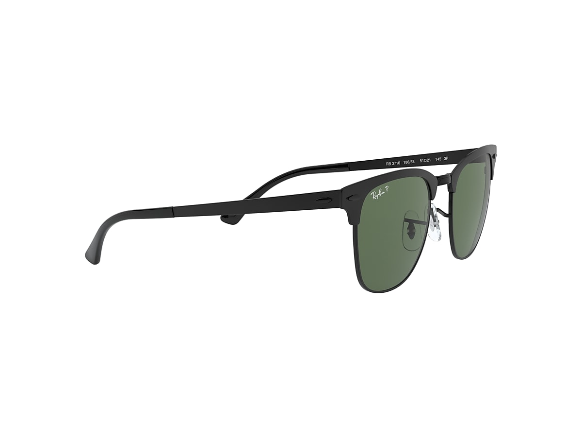 CLUBMASTER METAL Sunglasses in Black and G 15 Green RB3716 Ray Ban US