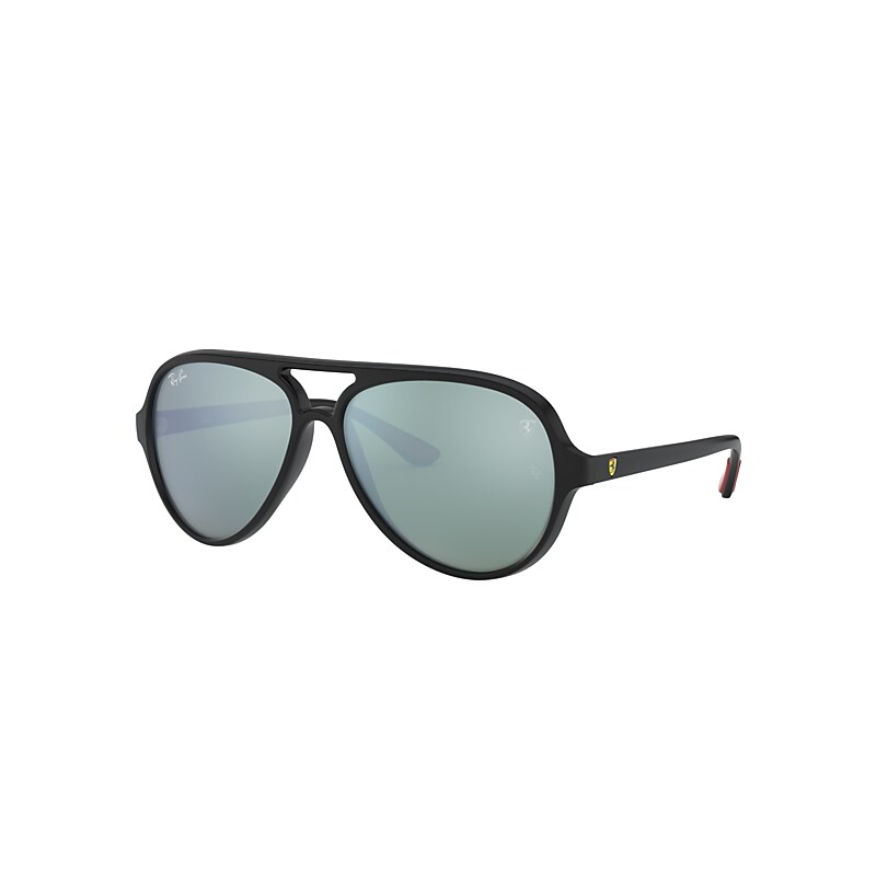 Ray-Ban Sunglasses Unisex Rb4125m Scuderia Ferrari Collection - Black Frame Silver Lenses 57-14