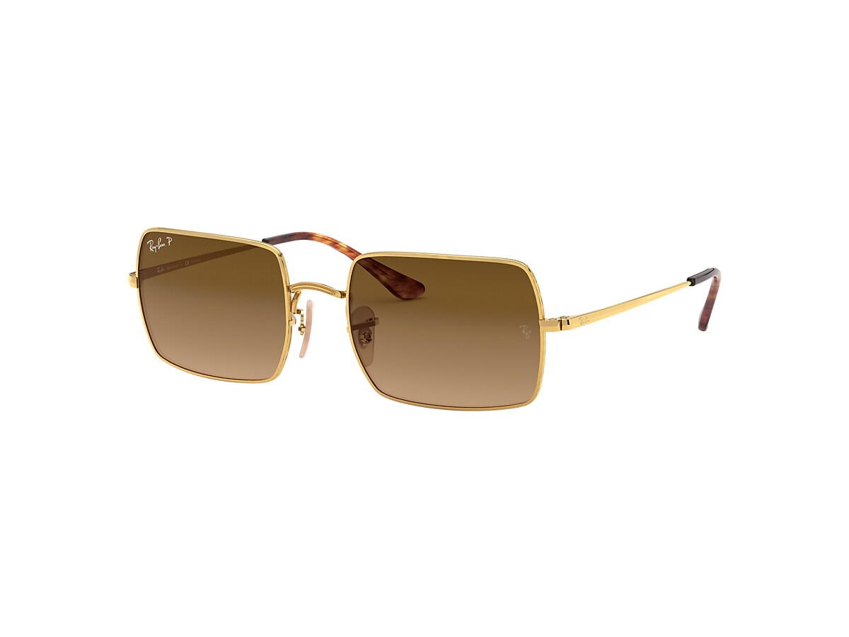 Rectangle 1969 Sunglasses in Gold and Brown | Ray-Ban®