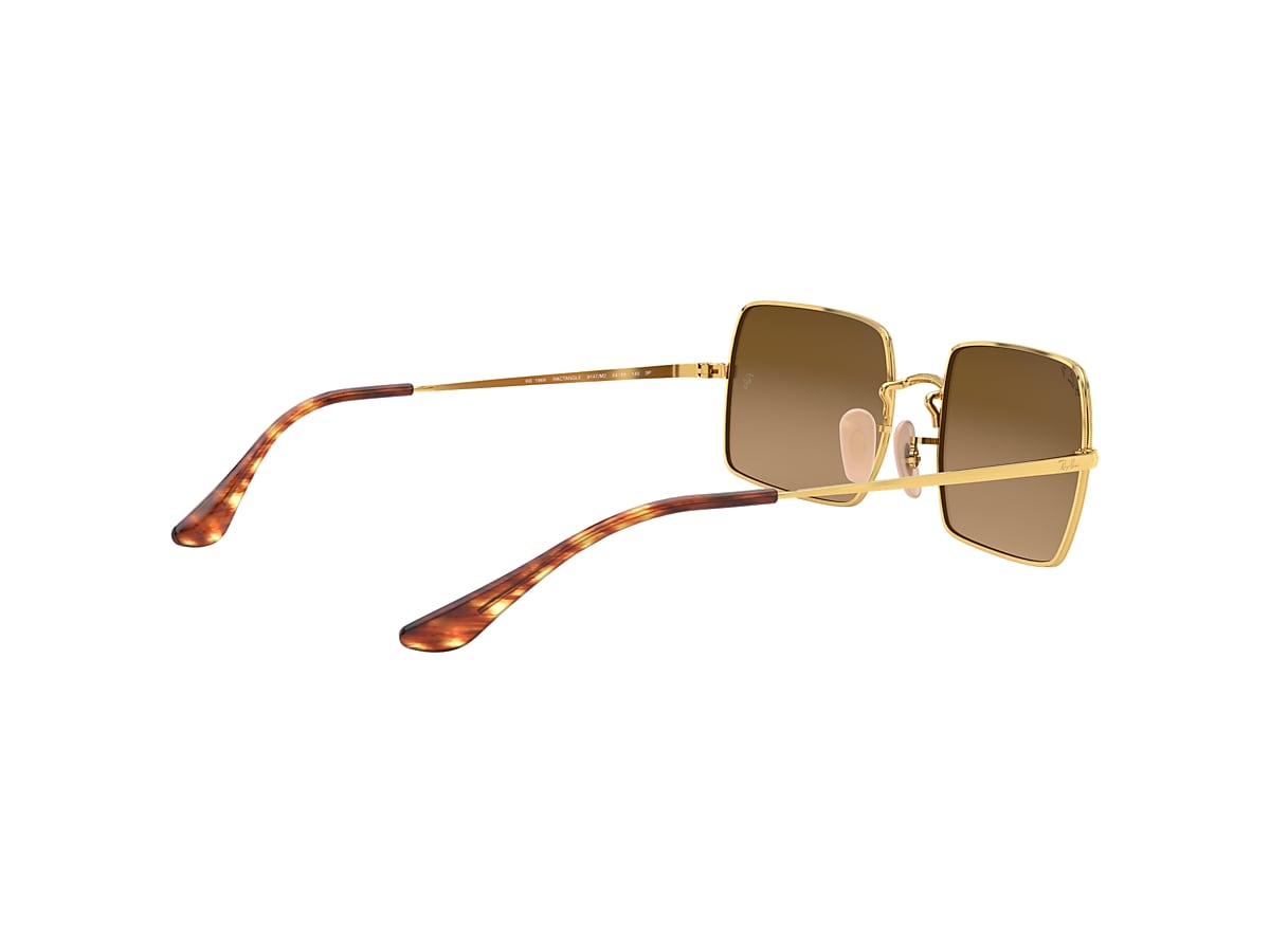 Rectangle 1969 Sunglasses in Gold and Brown | Ray-Ban®