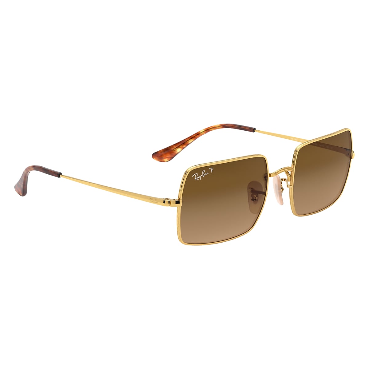 Rectangle 1969 Sunglasses in Gold and Brown | Ray-Ban®