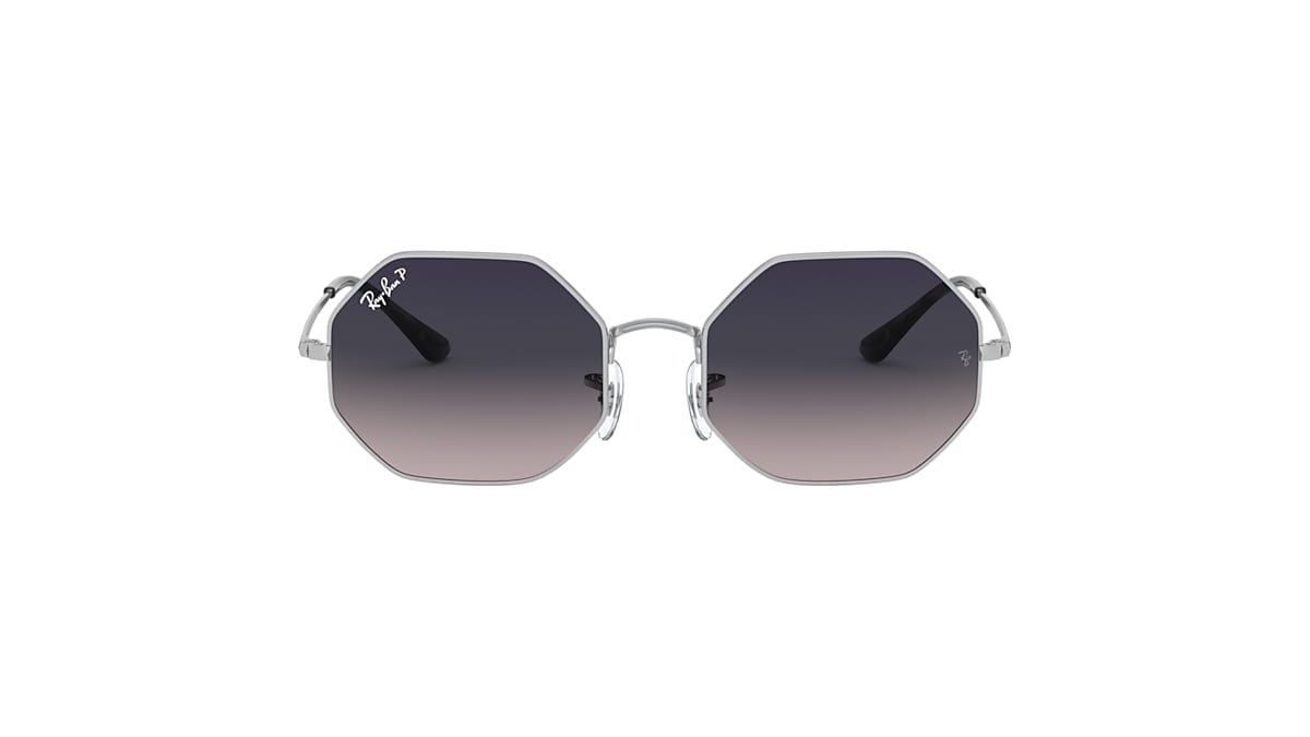 OCTAGON 1972 Sunglasses in Silver and Polarized Blue Grey Gradient RB1972 Ray Ban US