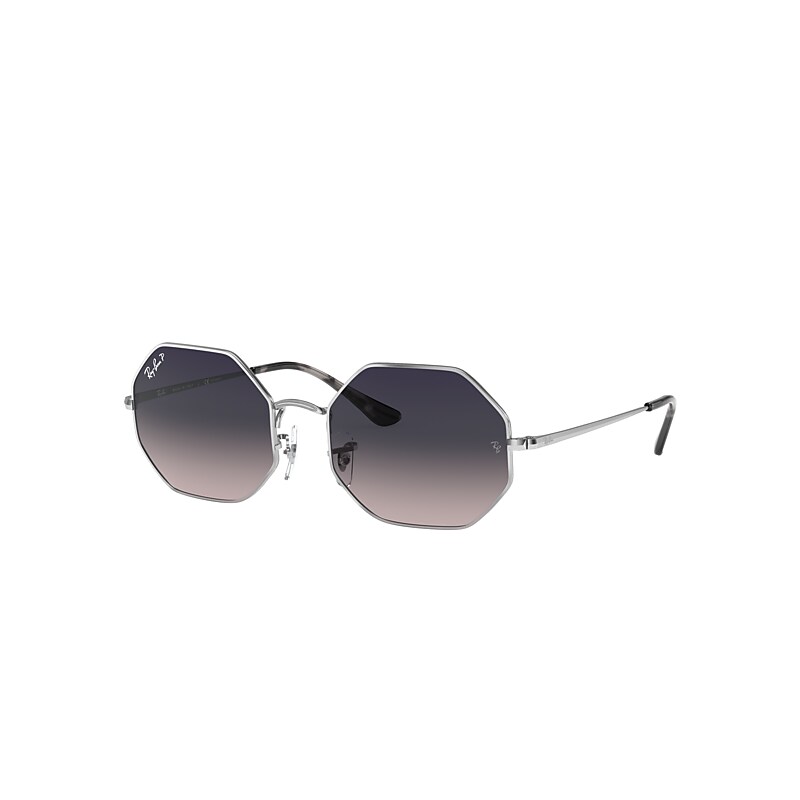 Ray-Ban Octagon 1972 Sunglasses Silver Frame Blue Lenses Polarized 54-19