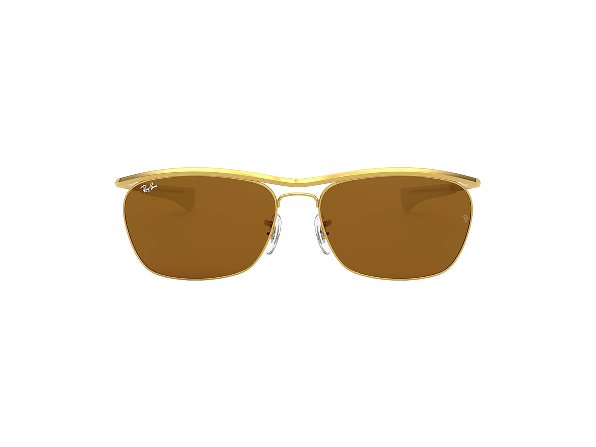 OLYMPIAN II DELUXE Sunglasses in Gold and Brown - Ray-Ban