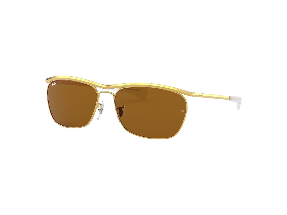 OLYMPIAN II DELUXE Sunglasses in Gold and Brown - RB3619