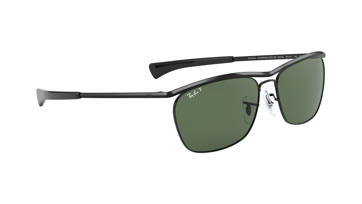Olympian Ii Deluxe Sunglasses in Black and Green - RB3619 | Ray 