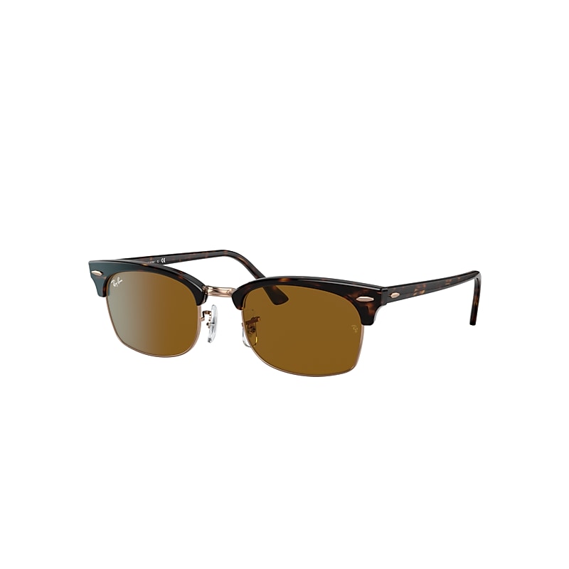 Ray-Ban Clubmaster Square Sunglasses Shiny Havana Frame Brown Lenses 52-21 product image