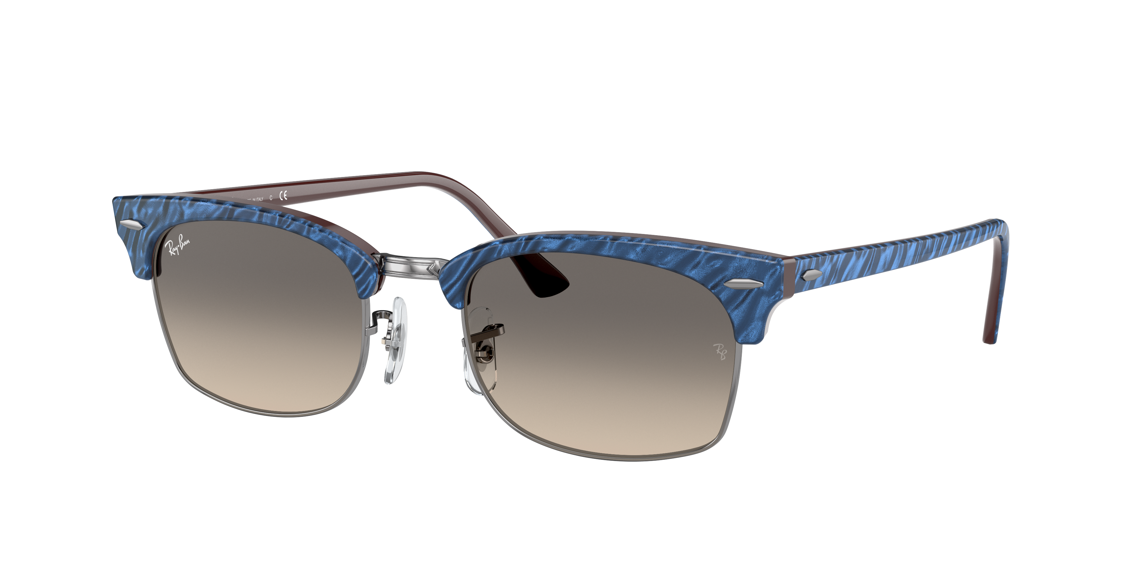 Ray Ban Clubmaster Square Rb3916 Wrinkled Blue Acetate Light Grey Lenses 0rb Ray Ban Usa