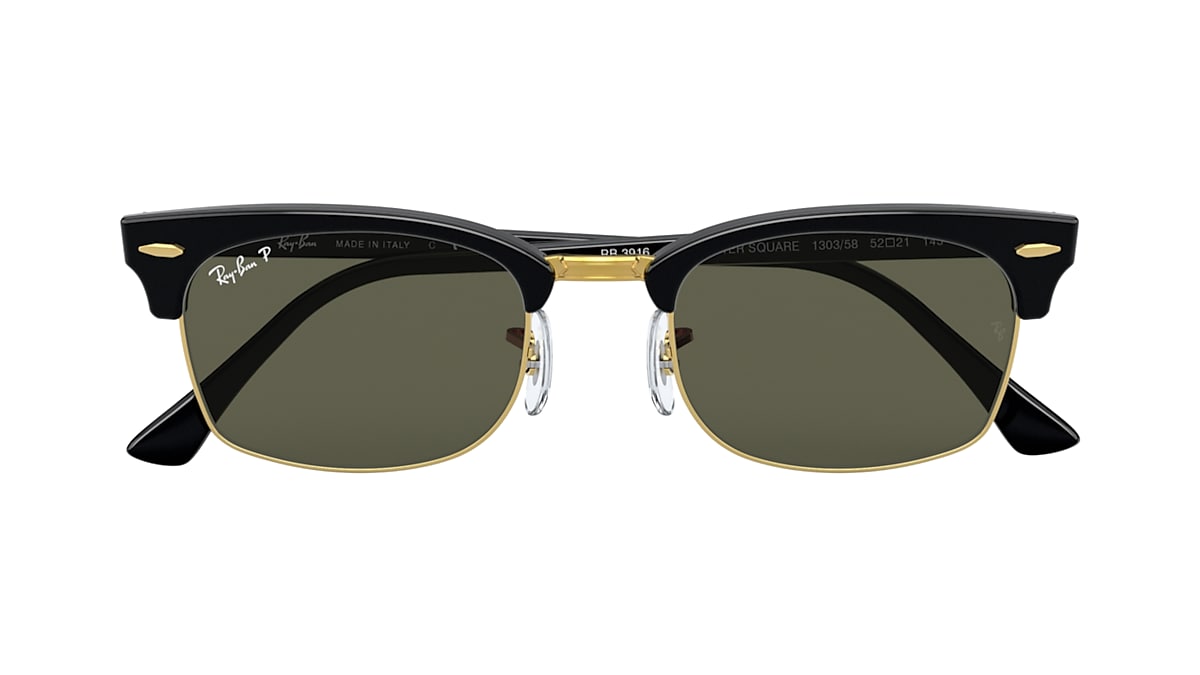 Gemaakt van voorstel Gewend Clubmaster Square Sunglasses in Black and Green | Ray-Ban®