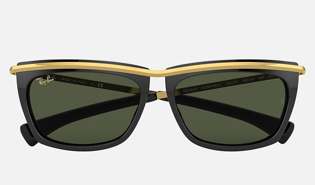 Minimaliseren Binnenshuis Meedogenloos Olympian Ii Sunglasses in Black and Green | Ray-Ban®