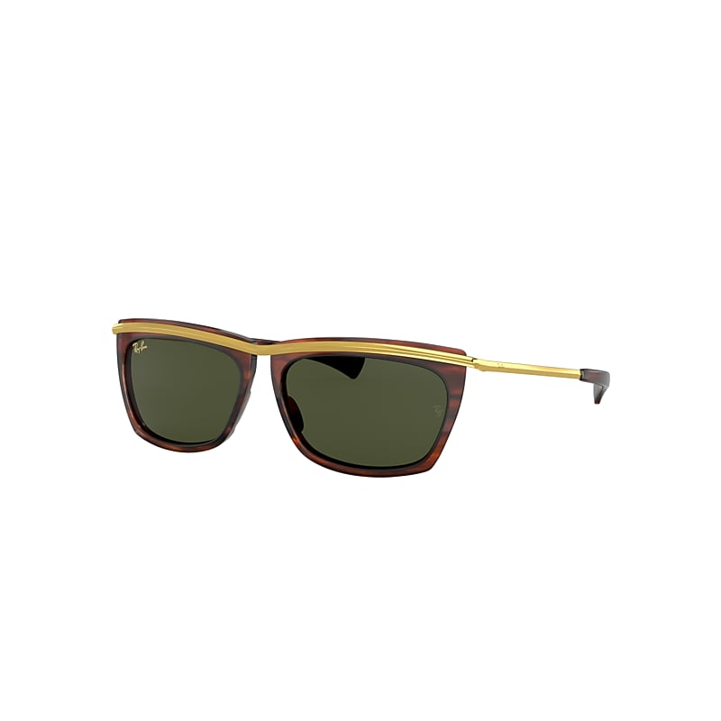 Ray-Ban Olympian II Sunglasses Gold Frame Green Lenses 56-14 product image
