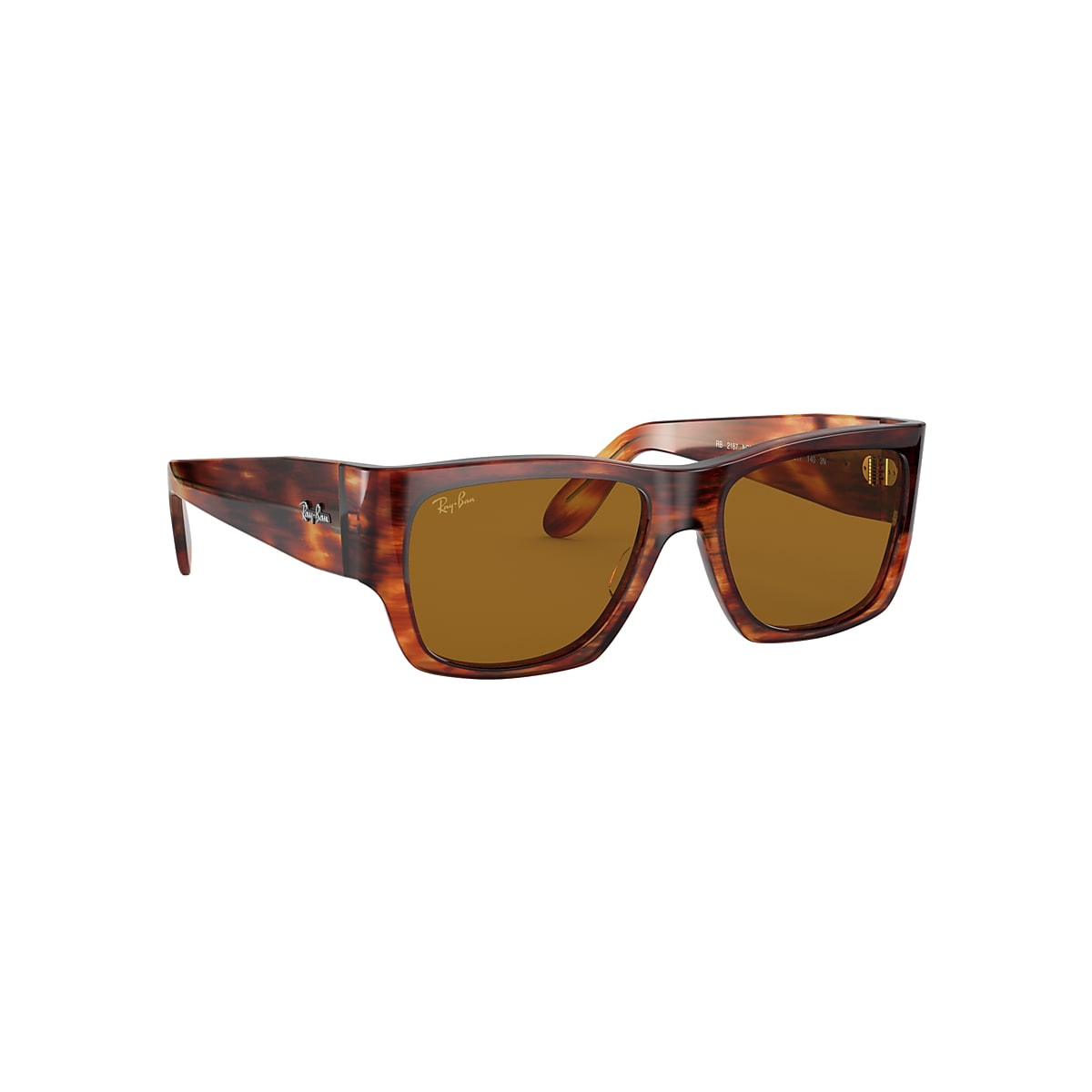 Nomad Sunglasses in Striped Havana and Brown | Ray-Ban®