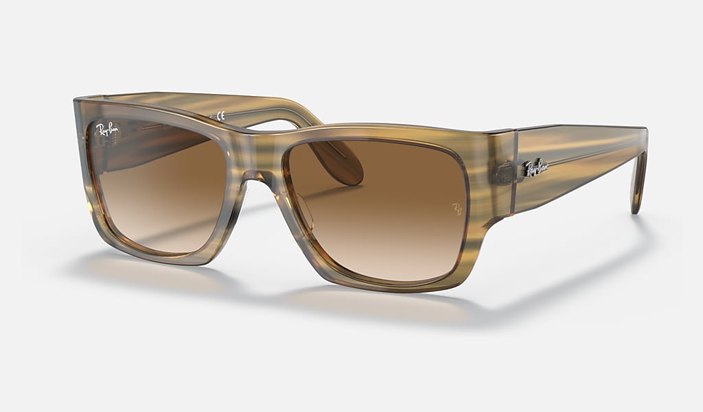 Nomad Sunglasses in Striped Yellow and Light Brown | Ray-Ban®