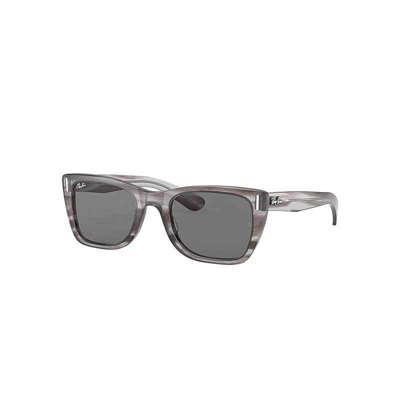 Ray-Ban Caribbean Sunglasses Striped Grey Frame Grey Lenses 52-22 product image