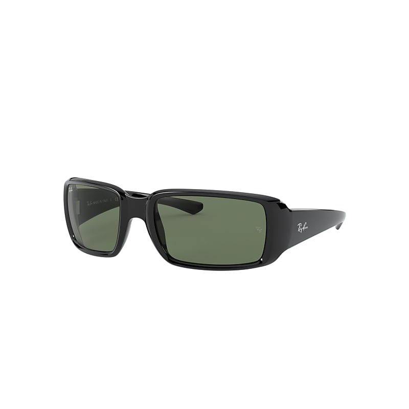 Ray-Ban Rb4338 Sunglasses Shiny Black Frame Green Lenses 59-20 product image