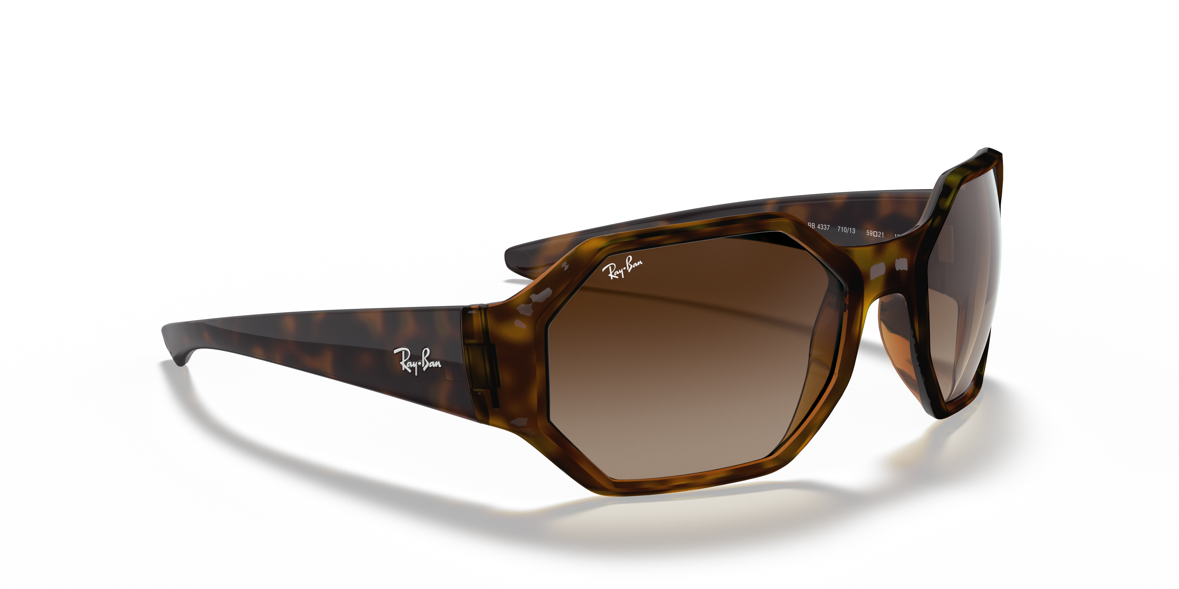 Ray-Ban Rb4337 Sunglasses Shiny Havana Frame Brown Lenses 59-21 in Black Womens Accessories Sunglasses 