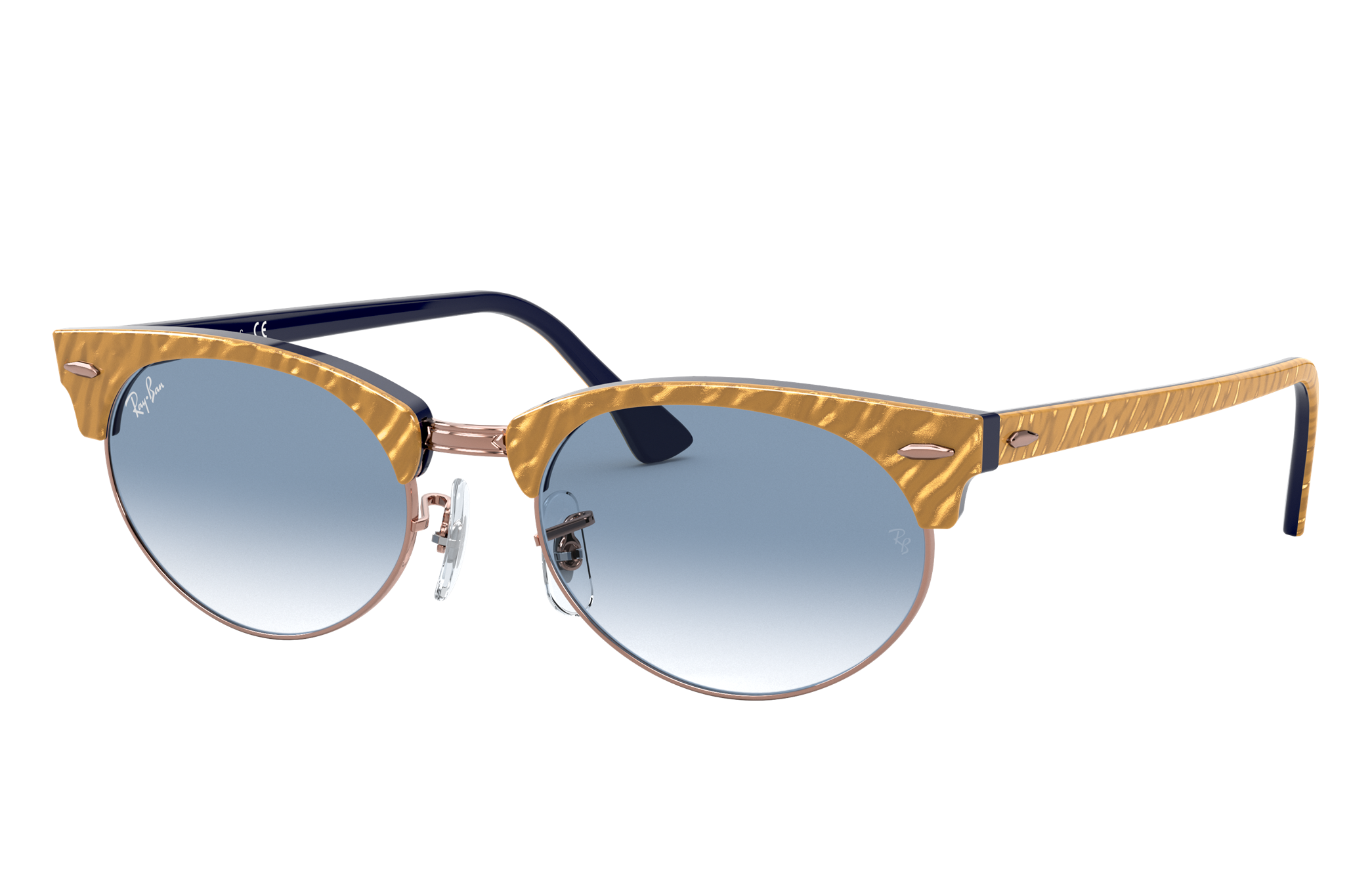 ray ban clubmaster brown blue