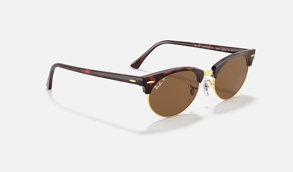 Clubmaster Oval Sunglasses in Tortoise and Brown | Ray-Ban®