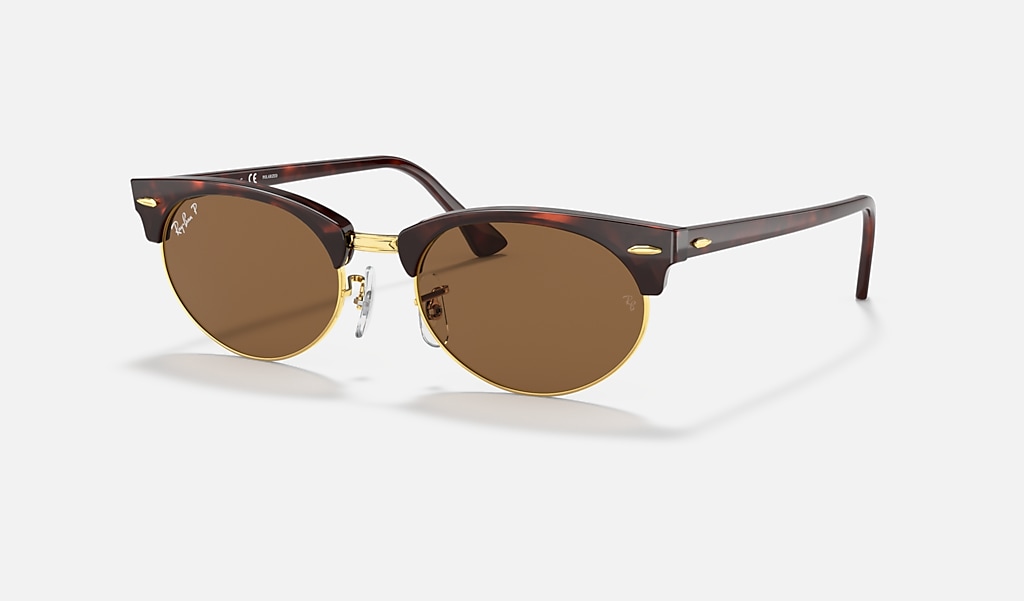 Clubmaster Oval Sunglasses in Tortoise and Brown | Ray-Ban®