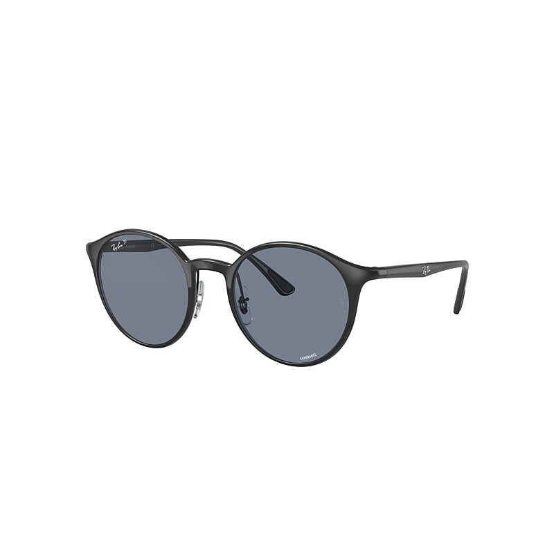 Ray-Ban Rb4336ch Chromance Sunglasses Shiny Black Frame Blue Lenses Polarized 50-20 product image