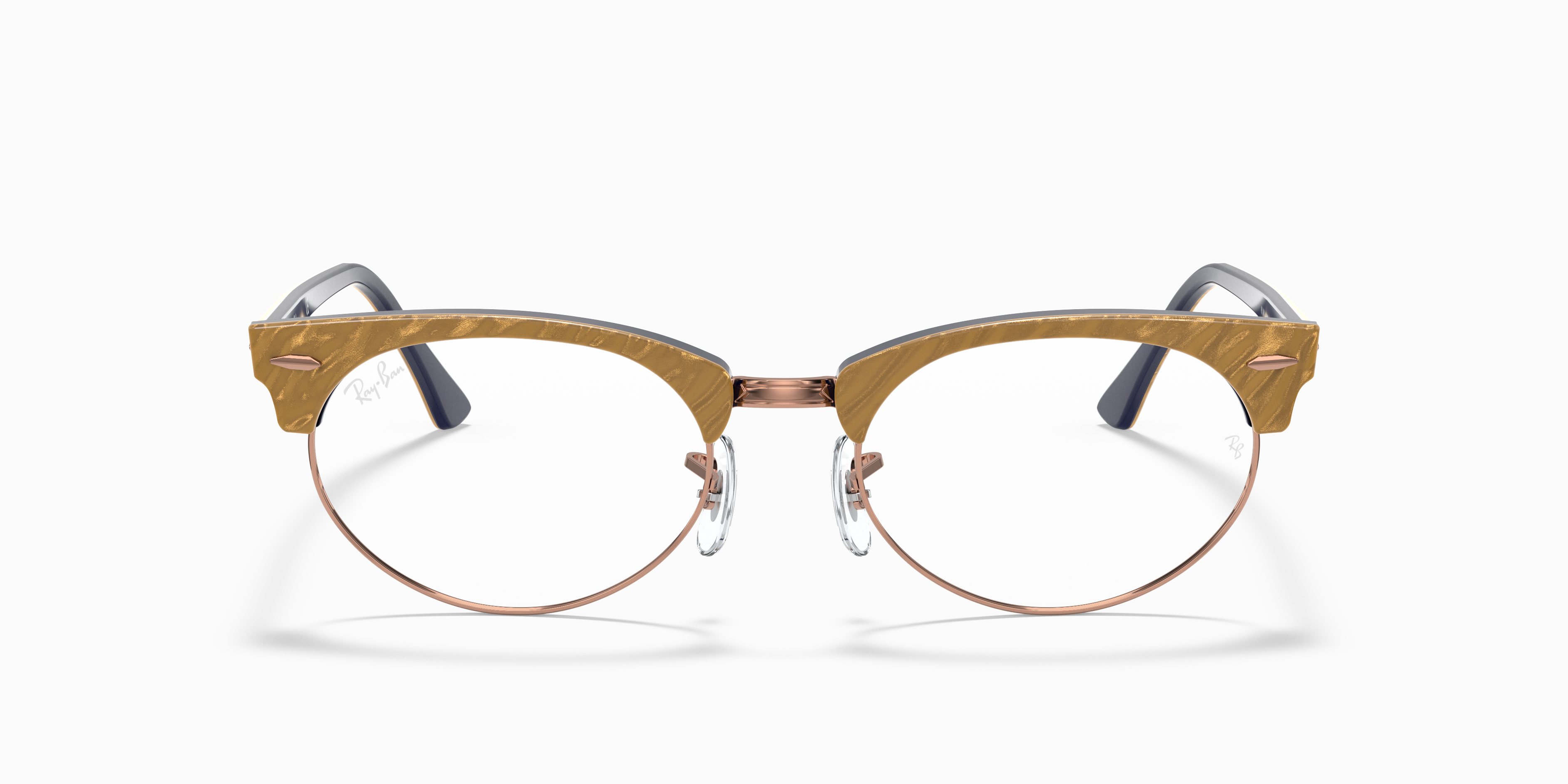 Clubmaster Oval Optics Eyeglasses with Beige Frame | Ray-Ban®