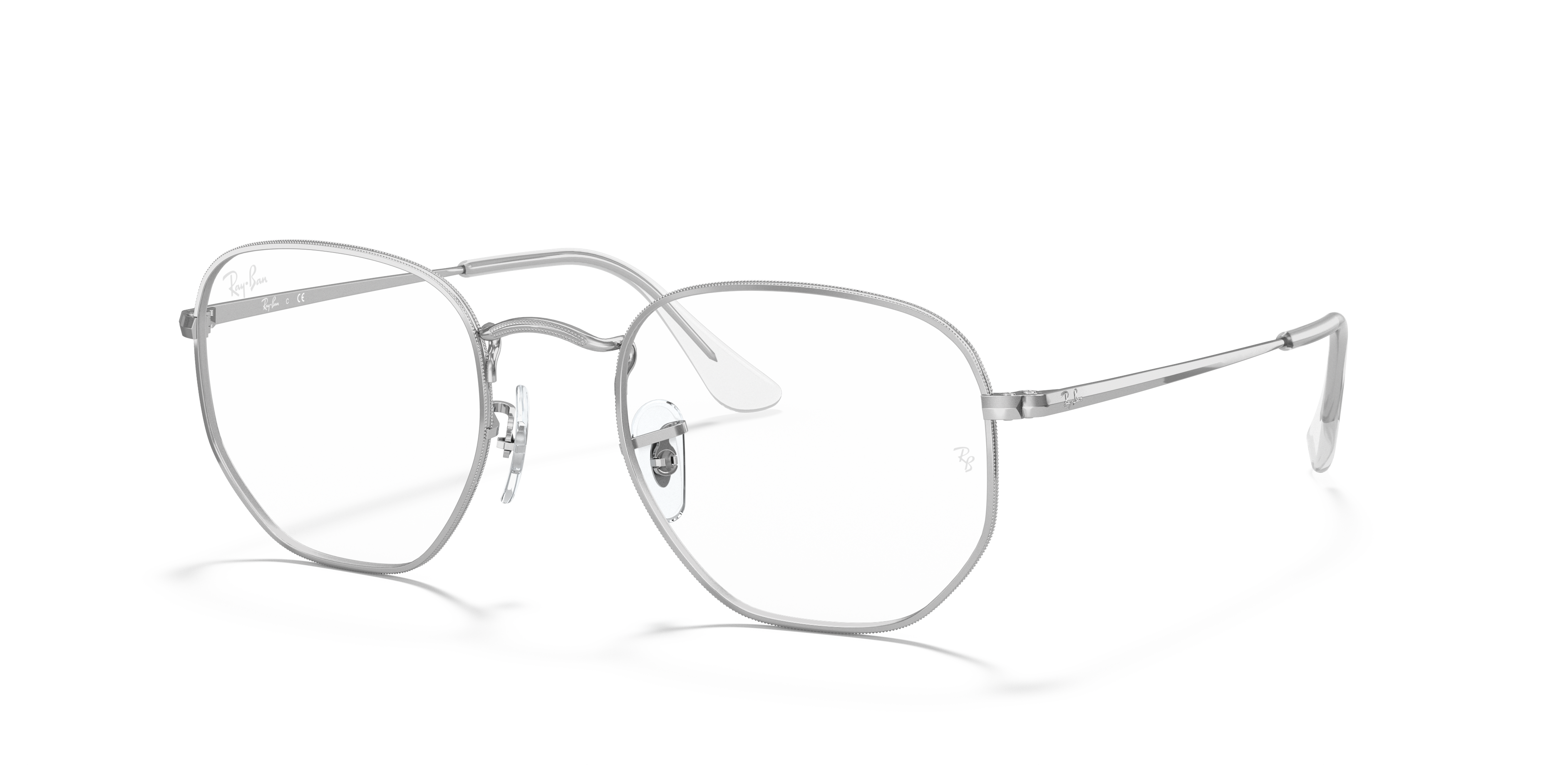 ray ban hexagonal silver