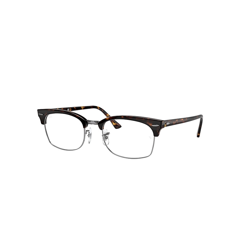 Ray-Ban Clubmaster Square Optics Eyeglasses Havana Frame Clear Lenses 50-21