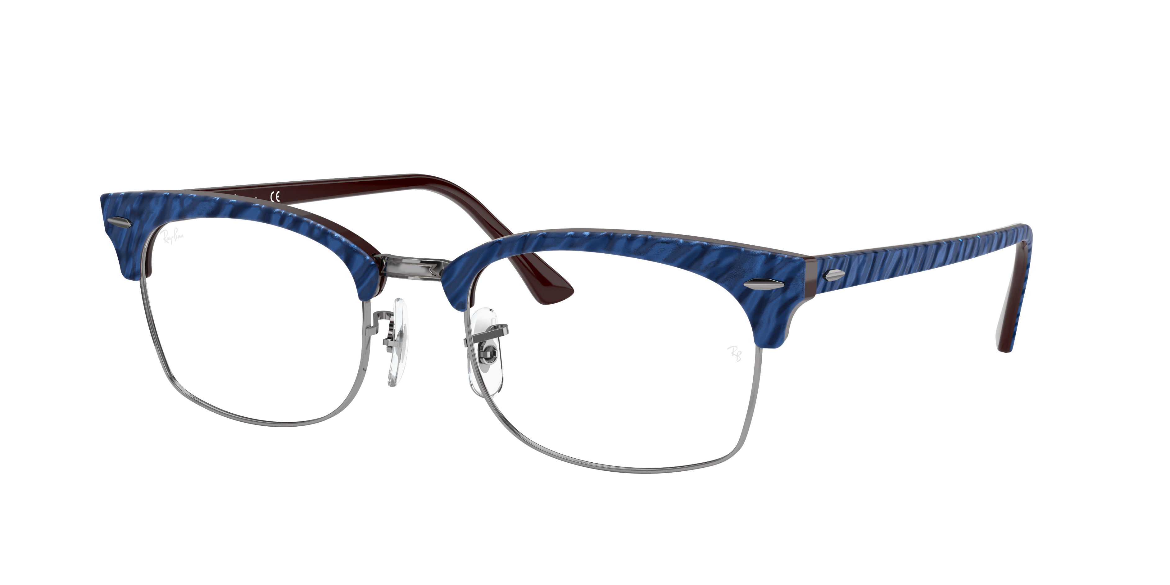 Clubmaster Square Optics Eyeglasses with Blue Frame | Ray-Ban®