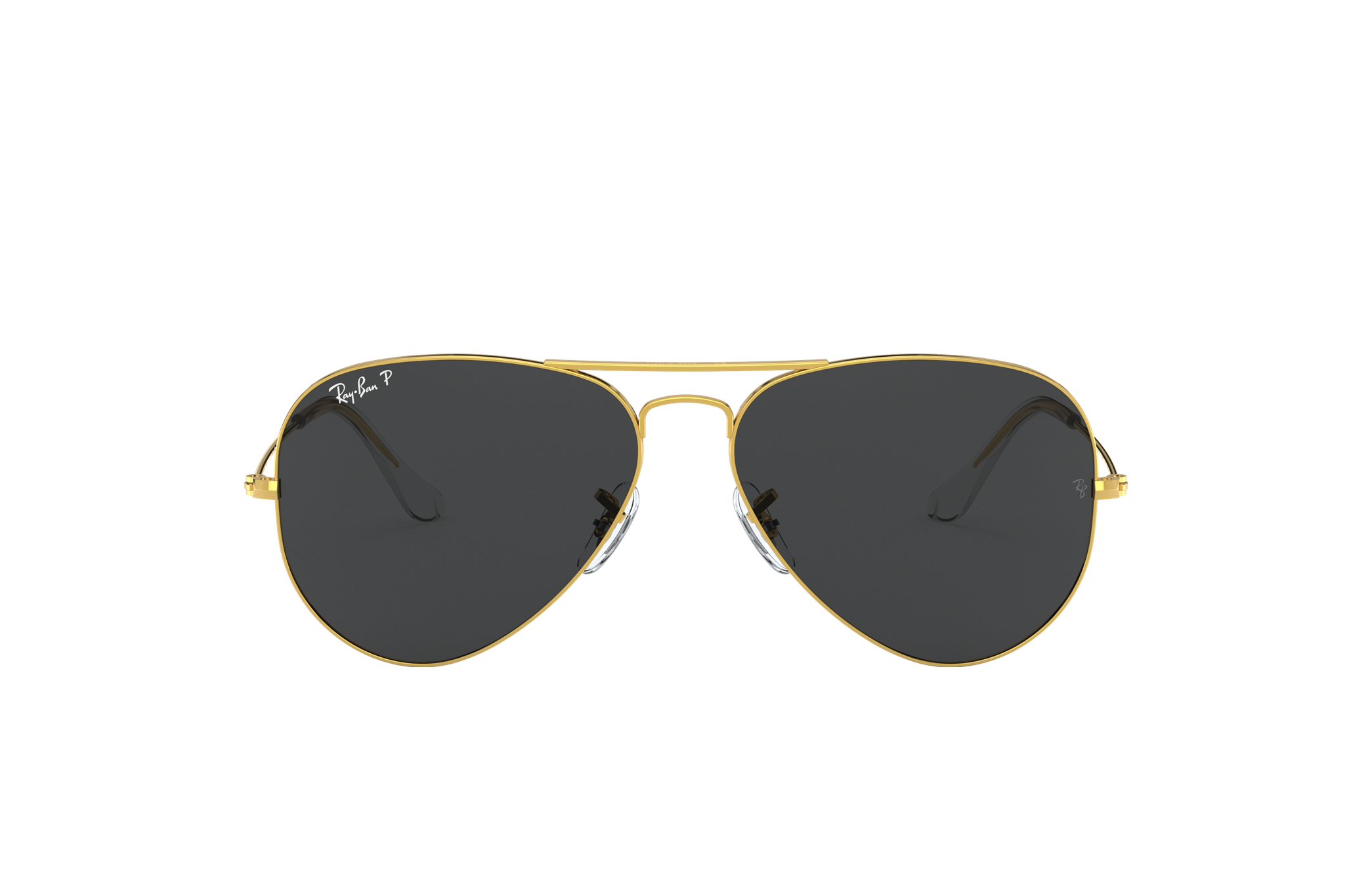 ray ban gold frame black lens